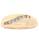 Diagonal Channel Set Diamond Tapered Ring in Yellow Gold